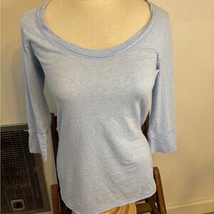 a.n.a Light Blue Long Sleeve Women's Tee